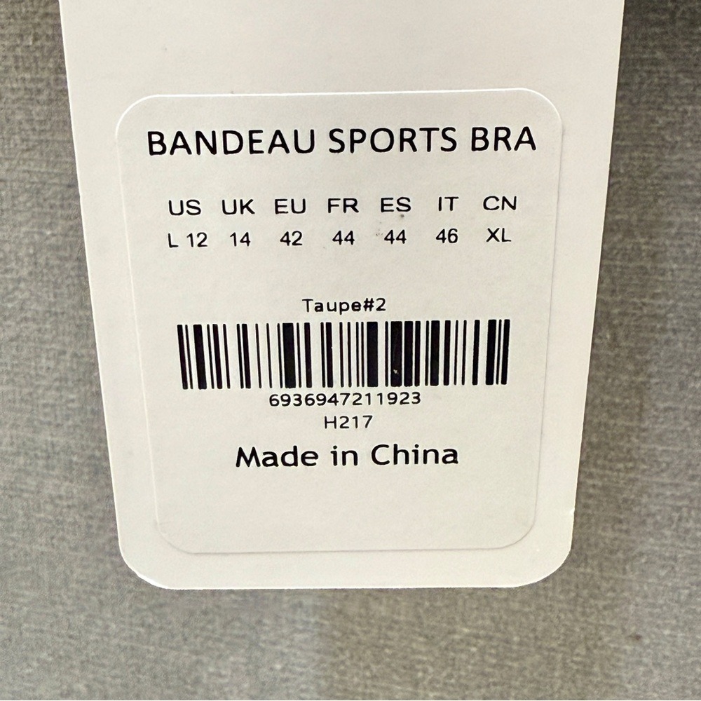CRZ YOGA Women's Taupe Bandeau Sports Bra Size Large - Picture 7 of 7